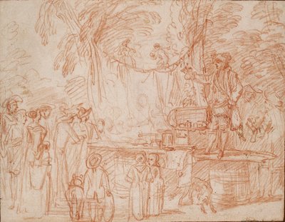 Quack Doctor Selling His Wares in the Open Air by Jean Antoine Watteau