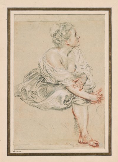 Seated Young Woman, c. 1716 by Jean Antoine Watteau