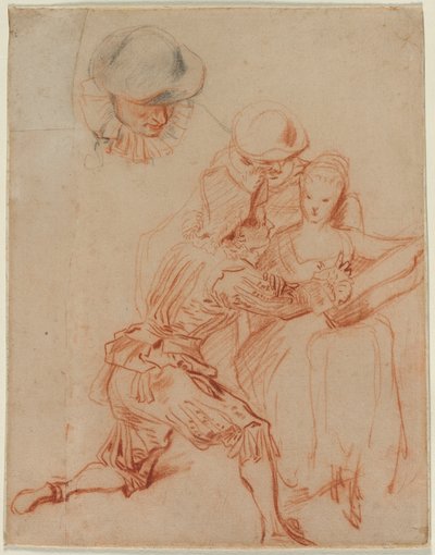 Study for The Romancer, c. 1716 by Jean Antoine Watteau