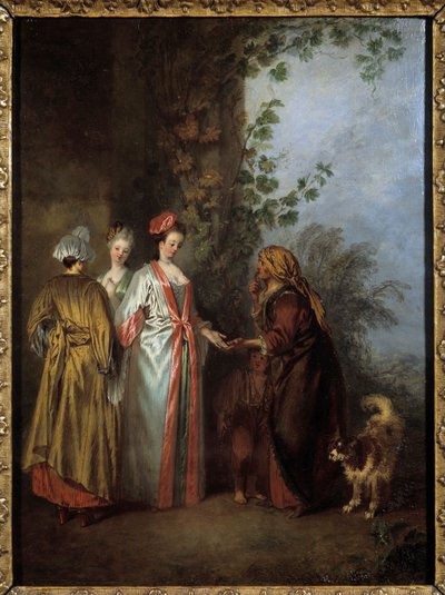 The fortune teller by Jean Antoine Watteau