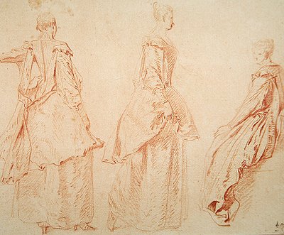 Three Women, One Seated on the Right by Jean Antoine Watteau