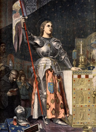 Portrait of Joan of Arc in the coronation of Charles VII (1429) engraving after Ingres by Jean Auguste Dominique (after) Ingres