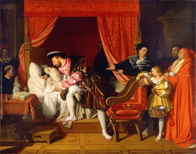 Francis I Receives the Last Breaths of Leonardo da Vinci by Jean Auguste Dominique Ingres