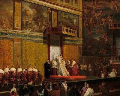 Pope Pius VII in the Sistine Chapel. 1814 by Jean Auguste Dominique Ingres