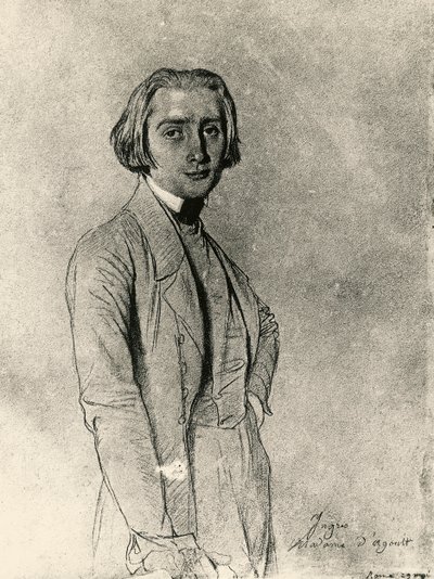 Portrait of Franz Liszt by Jean Auguste Dominique Ingres