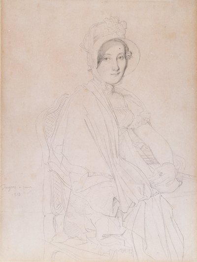Portrait of Marie Marcoz, Later Vicomtesse de Senonnes by Jean Auguste Dominique Ingres