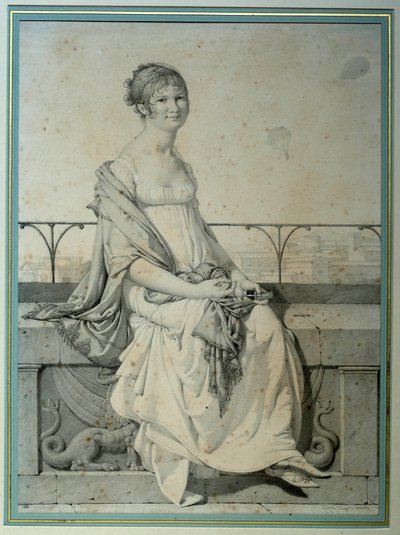 Portrait of Miss Barbara Bansi Sitting in an Italian Landscape by Jean Auguste Dominique Ingres