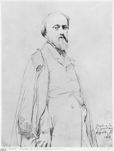 Portrait of the Painter Hippolyte Flandrin by Jean Auguste Dominique Ingres