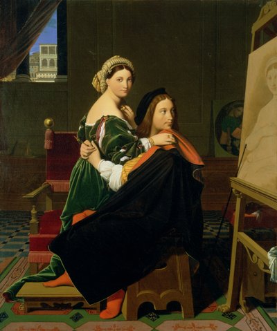 Raphael and the Fornarina by Jean Auguste Dominique Ingres