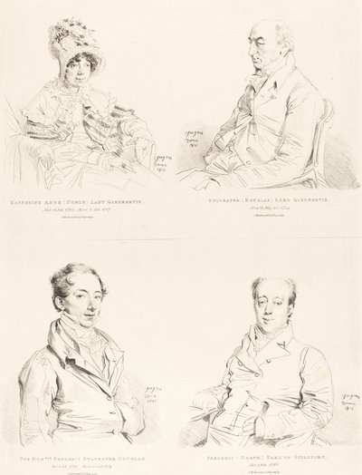Sylvester (Douglas) Lord Glenbervie; Katherine Anne (North) Glenbervie; Frederic (North) Earl of Guilford; Frederic Sylvester Douglas by Jean Auguste Dominique Ingres