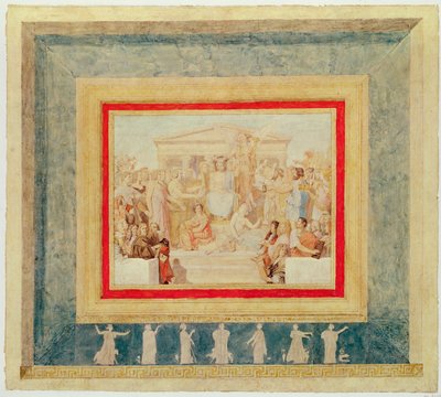 The Apotheosis of Homer, design for the ceiling of the Louvre by Jean Auguste Dominique Ingres