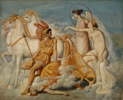 Venus, Injured by Diomedes, Returns to Olympus by Jean Auguste Dominique Ingres