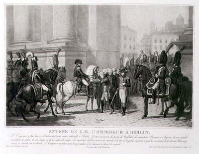 The Entrance of Napoleon into Berlin in October 1806, engraved by Louis Jean Allais by Jean Baptiste (after) Debret