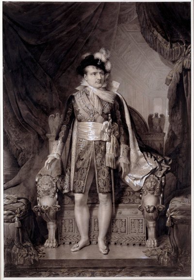 Portrait of Napoleon I in a Wedding Suit with Marie Louise of Austria by Jean Baptiste (after) Isabey