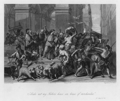 The Profaners expelled from the Temple, St John II by Jean Baptiste (after) Jouvenet