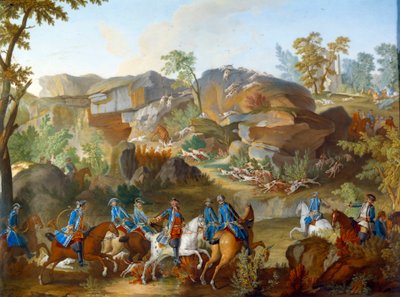 Plaque Representing the Hunts of Louis XVI by Jean Baptiste (after) Oudry