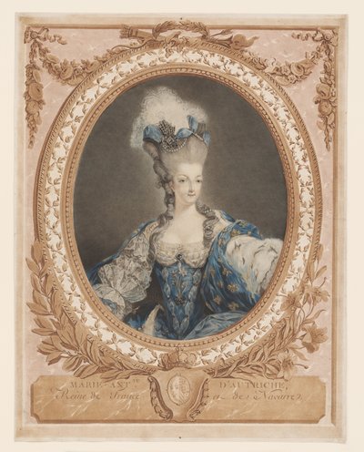 Portrait of Marie Antoinette by Jean Baptiste Andre (after) Gautier Dagoty