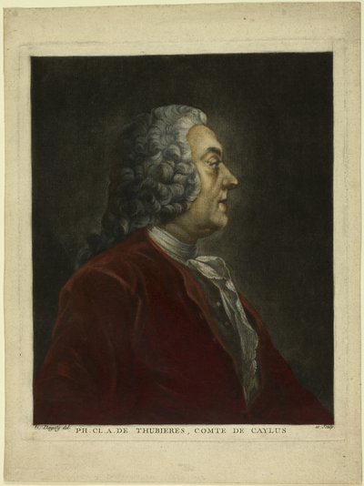 Portrait of Philippe Claude André de Thubières, Comte de Caylus by Jean Baptiste Andre Gautier D