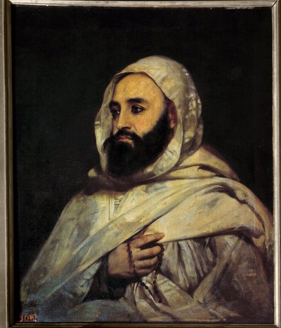 Portrait of Ben Mahi Ed Din Abd El Kader by Jean Baptiste Ange Tissier
