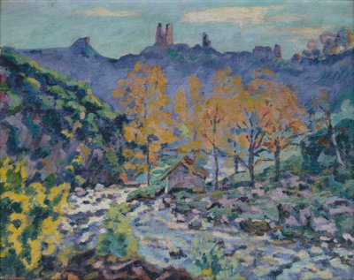The Mill of Brigand and the Ruins of Crozant Castle, Creuse by Jean Baptiste Armand Guillaumin