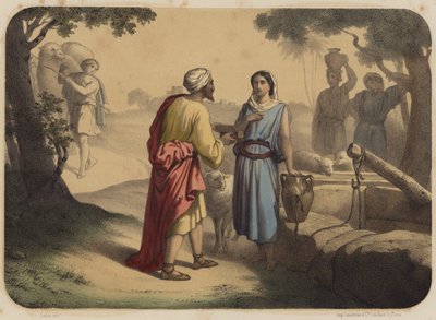 Eliezer and Rebecca by Jean Baptiste Auguste Leloir