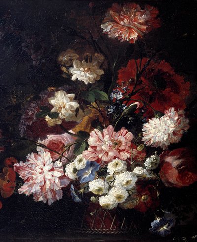 Basket of Flowers on a Table by Jean Baptiste Belin de Fontenay