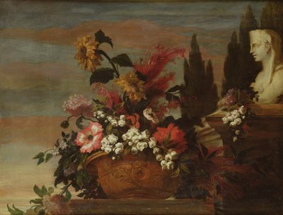 Flowers in a Basin and a Sphinx by Jean Baptiste Belin de Fontenay