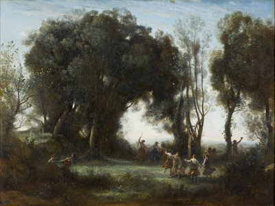 A Morning. The dance of the Nymphs by Jean Baptiste Camille Corot