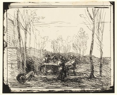 A Picnic in the Clearing by Jean Baptiste Camille Corot