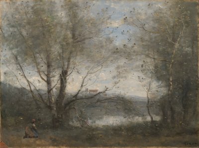 A Pond Seen through the Trees by Jean Baptiste Camille Corot