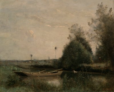 A Pond in Mortain by Jean Baptiste Camille Corot