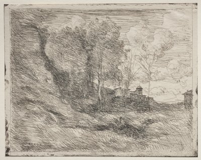 A Souvenir of Ostia, Original Impression 1855, Printed in 1921 by Jean Baptiste Camille Corot