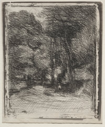 A Souvenir of the Bas-Bréau, original impression 1858, printed in 1921 by Jean Baptiste Camille Corot