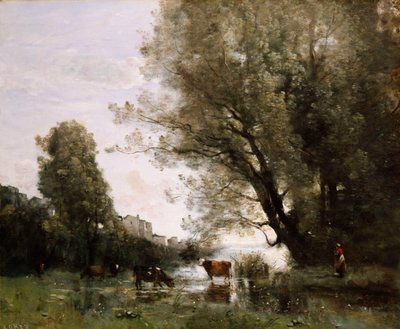 Banks of a Pond in Normandy by Jean Baptiste Camille Corot