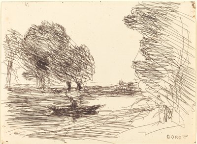 Boatman by Jean Baptiste Camille Corot