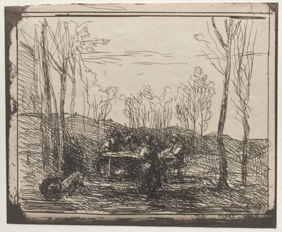 Breakfast in a Glade (original impression 1857, printed in 1921) by Jean Baptiste Camille Corot