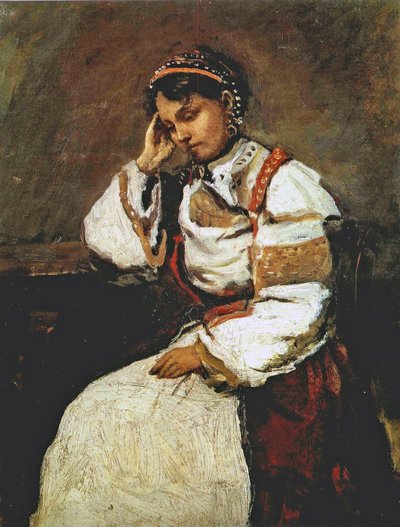 The Dreaming Bohemian, 1865-70 by Jean Baptiste Camille Corot