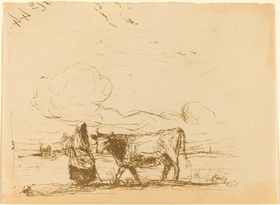 Cow and Its Keeper by Jean Baptiste Camille Corot