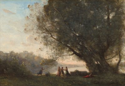 Dance under the Trees at the Edge of the Lake by Jean Baptiste Camille Corot