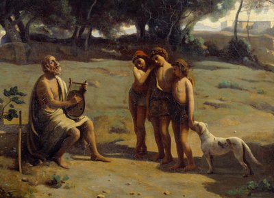 Homere and Shepherds (detail) by Jean Baptiste Camille Corot