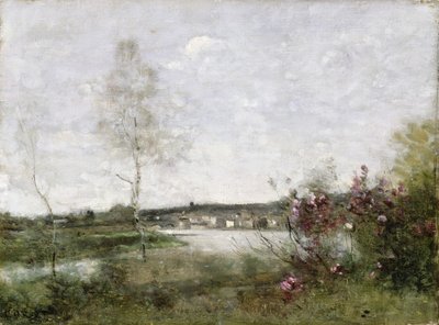 Distant View of Corbeil, Morning, c.1870 by Jean Baptiste Camille Corot
