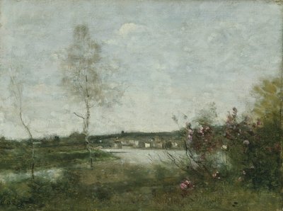 Distant View of Corbeil, Morning by Jean Baptiste Camille Corot
