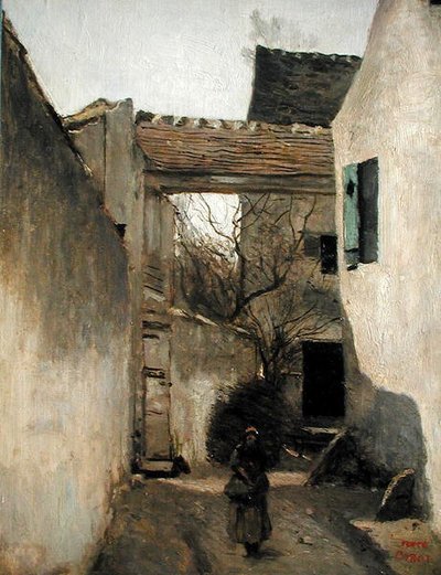 Ecouen, Corner of the Village, c.1870 by Jean Baptiste Camille Corot