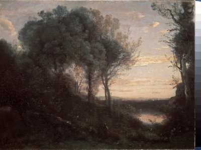 Evening by Jean Baptiste Camille Corot