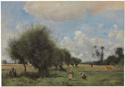 Fields near Étampes by Jean Baptiste Camille Corot