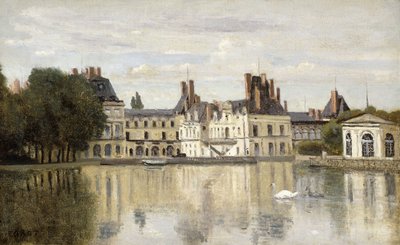 Fontainebleau - View of the Chateau and Lake by Jean Baptiste Camille Corot