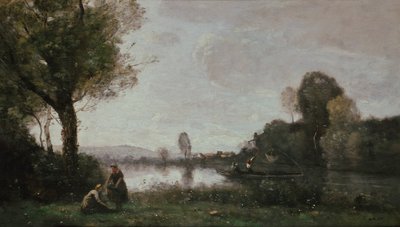 Seine Landscape near Chatou by Jean Baptiste Camille Corot