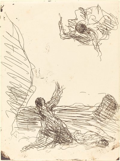 Hagar and the Angel by Jean Baptiste Camille Corot