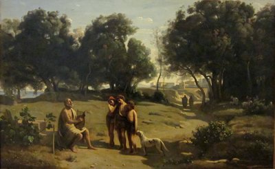 Homer and the Shepherds by Jean Baptiste Camille Corot