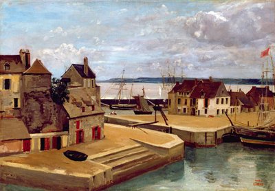 Honfleur, Houses on the Quay by Jean Baptiste Camille Corot